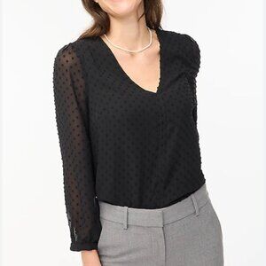 J.Crew Factory Clip-dot V-Neck Blouse